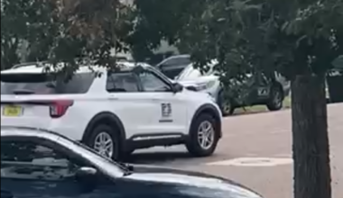 St. Pete Water Resources vehicle makes a DoorDash delivery