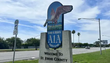 An entrance sign for St. Johns County