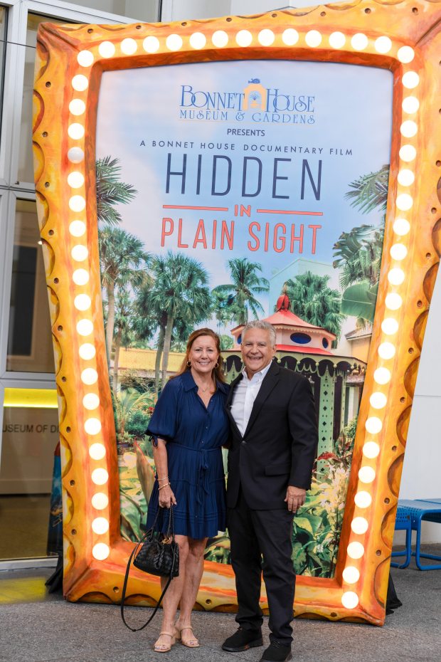 Lynn and Jim LaBate, the film producer, at the premiere at the AutoNation IMAX 3D Theater in Fort Lauderdale's Museum of Discovery and Science. (Bonnet House Museum & Gardens/Courtesy)