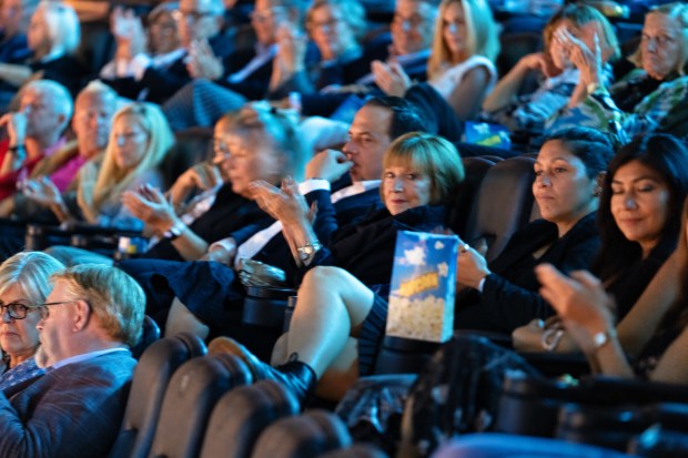 The audience at the IMAX premiere of "Bonnet House Museum & Gardens: Hidden in Plain Sight" in Fort Lauderdale on Tuesday, Sept. 29. (Bonnet House Museum & Gardens/Courtesy)