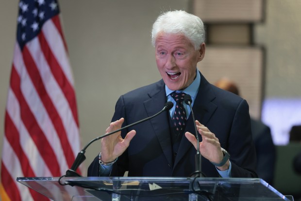 Former U.S. President Bill Clinton speaks as he campaigns with Florida Democratic gubernatorial candidate David Jolly at the Koinonia Worship Center on October 20, 2026 in Hollywood, Florida. Jolly is running against Republican gubernatorial candidate Rep. Byron Donalds (R-FL) for the Florida governorship in the November 3rd election. (Photo by Joe Raedle/Getty Images)