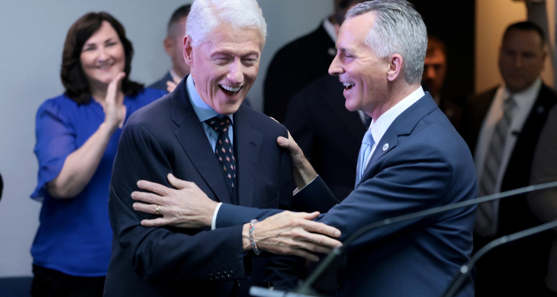 Bill Clinton campaigns with David Jolly at Broward church