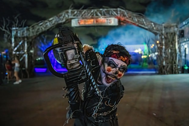 Creepy characters with chainsaws lurk in the scare zones at Fright Nights at the South Florida Fairgrounds in West Palm Beach. (Fright Nights/Courtesy)