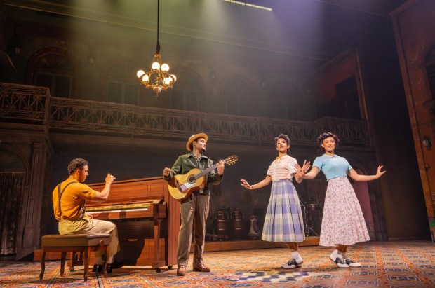 Irving Aday O'Connor (seated at piano), Aidan Olmo, Liana Morales and Isabel Gonzalez in "Buena Vista Social Club. (Matthew Murphy/Courtesy)