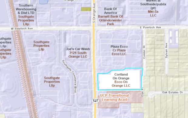 The 300-unit apartment complex sits along South Orange Avenue near Plaza Ecco and the Publix-anchored Market at Southside. (Orange County Property Appraiser)