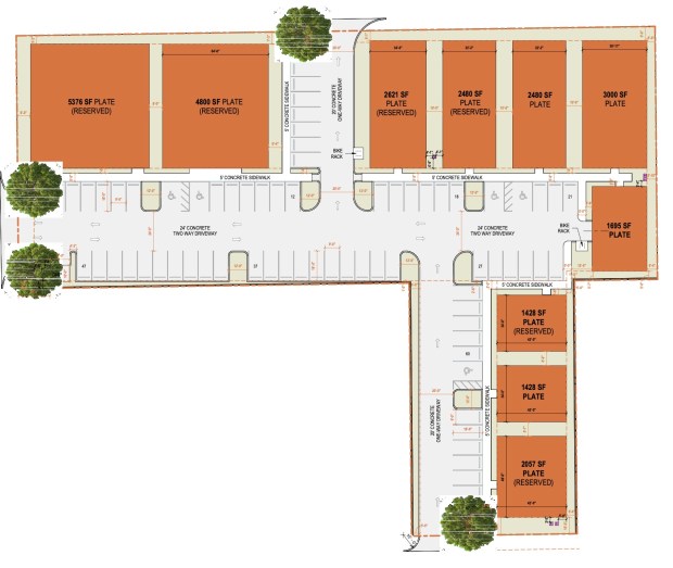 The Morse & Penn site plan shows 10 individual office buildings arranged around shared parking, with driveways connecting to Morse Boulevard, Pennsylvania Avenue and Welbourne Avenue. (Courtesy of Z Properties)