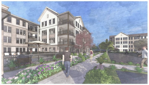 Embrey plans to build a 246-unit apartment complex in Kissimmee next to Storey Lake Resort. (Rendering by Cline)
