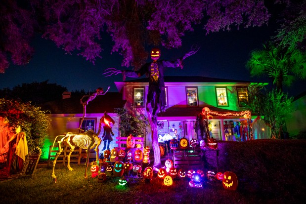 A "Nightmare on Lenmore" is the theme for the display at 1036 Lenmore Ct. in Orlando on Oct. 15, 2026. (Patrick Connolly/Orlando Sentinel)