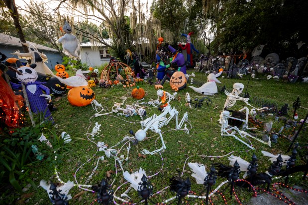 Noreen Browning has lovingly decorated her St. Cloud home for Halloween every year since 1982, as seen this season on Oct. 18, 2026. (Patrick Connolly/Orlando Sentinel)