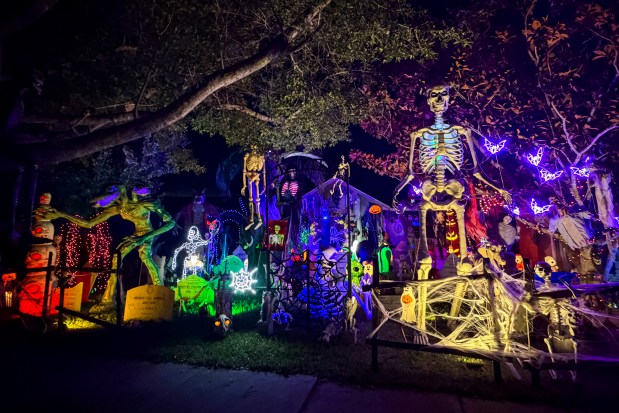The home of the Swerzenski family has dozens of skeletons and ghouls, plus an Orlando attractions cemetery at 11919 Allamanda Ct. in Orlando. (Courtesy of David Swerzenski)
