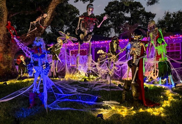"The Avengers" appear as the main theme and heroes of this display at 1704 Westin St. in Orlando. (Courtesy of Dawn Knight)