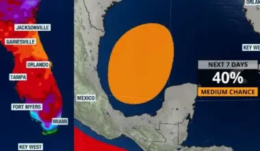 Map showing where tropical development could occur.