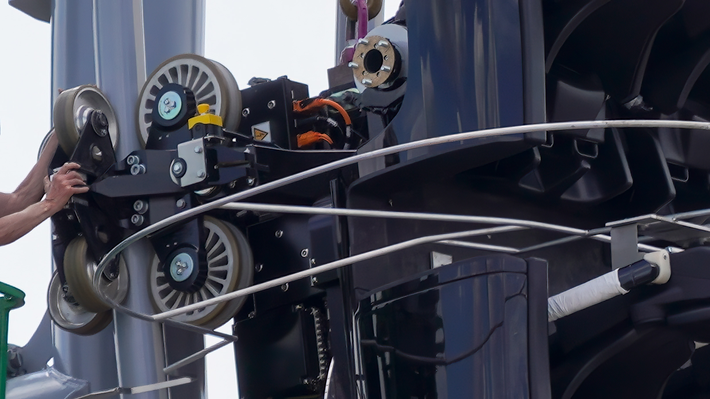 Pull testing has reached the towering spike of Fast & Furious: Hollywood Drift at Universal Studios Florida, with new photos from bioreconstruct showing how crews pull the test vehicle up the track and inspect its traction.