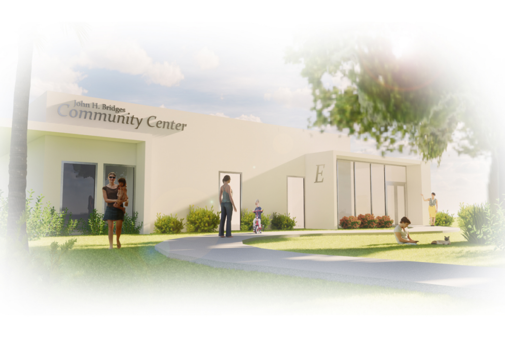 A conceptual rendering shows the proposed replacement for Building E at the John H. Bridges Community Center in Apopka. Orange County commissioners unanimously approved a $1.78 million construction contract Tuesday for the project, which is expected to be completed in December 2027.
