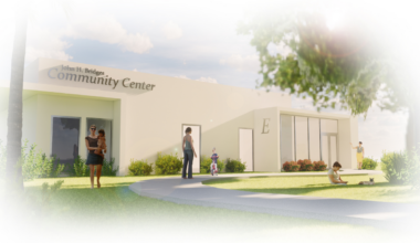 A conceptual rendering shows the proposed replacement for Building E at the John H. Bridges Community Center in Apopka. Orange County commissioners unanimously approved a $1.78 million construction contract Tuesday for the project, which is expected to be completed in December 2027.