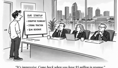 Tampa startup founder pitches investors on $1 million in revenue as venture capital firms seek higher growth benchmarks.