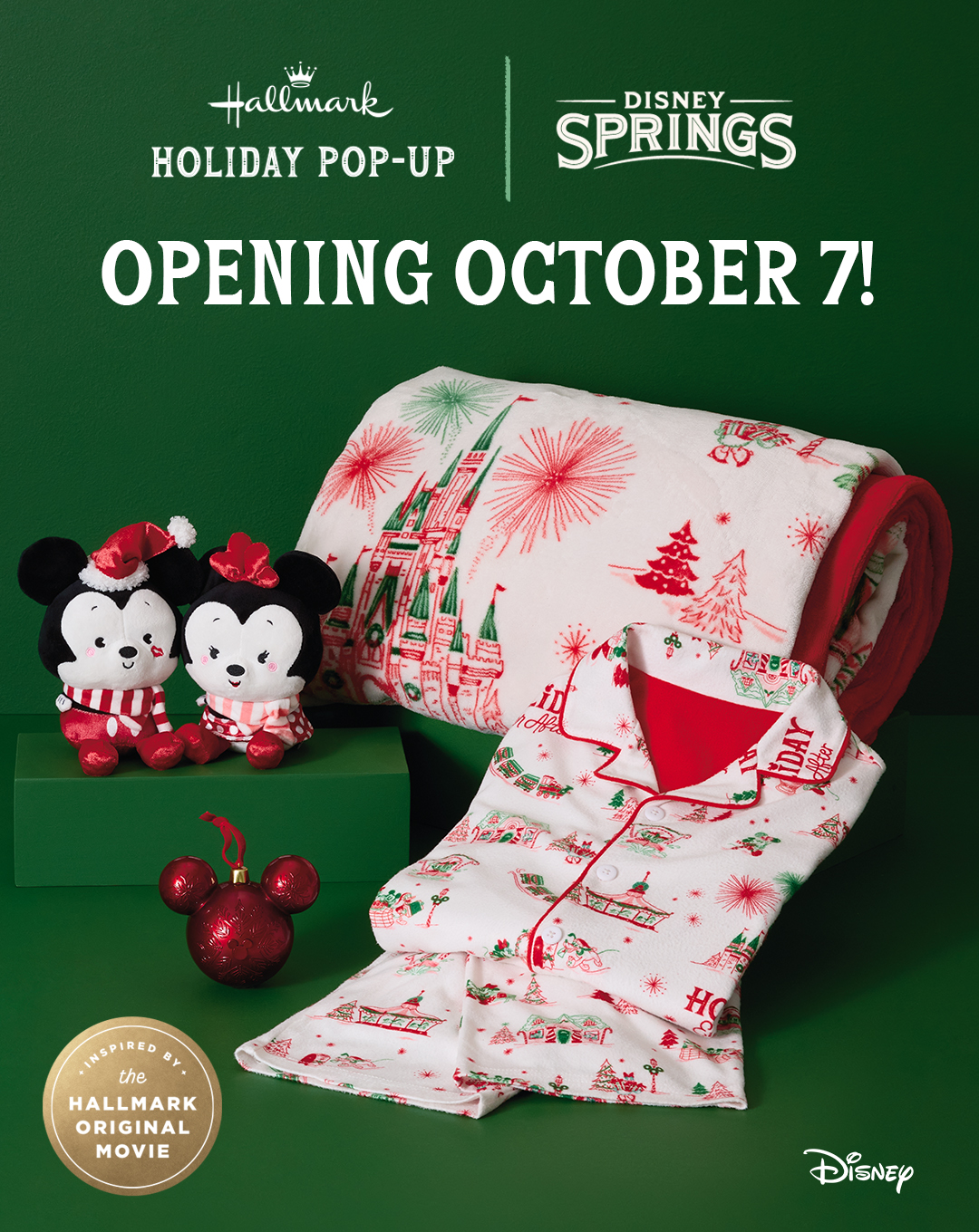 Hallmark has shared a preview of the festive apparel, accessories, ornaments, home goods, and more coming to its new Holiday Pop-Up at Disney Springs.