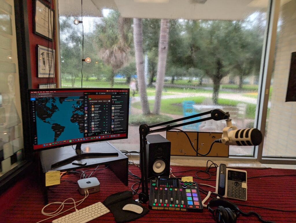 Radio WECX studio and Eckerd College campus