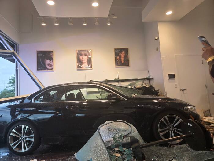 ‘We had no time to react’: Couple pinned when BMW crashes through St. Johns Town Center salon