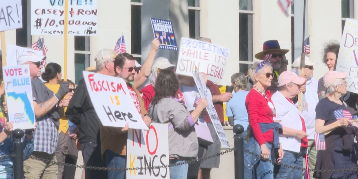 No Kings rally draws protesters to downtown Tallahassee