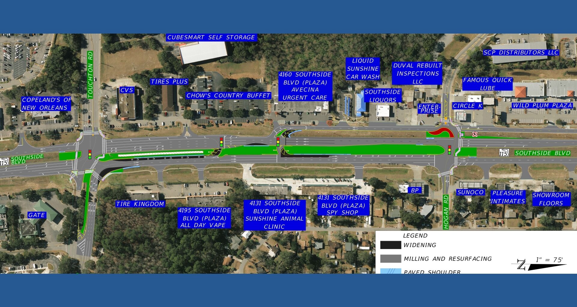 Median U-turn planned for Touchton Road at Southside Boulevard