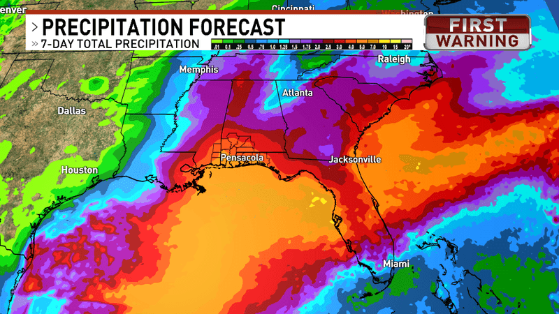 Gulf low not yet formed, but tropical moisture may bring heavy weekend rain and flooding.