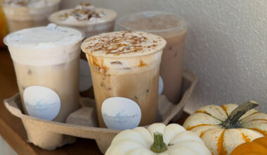 A gathering of fall coffee drinks in Tampa