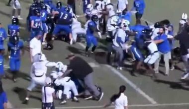 High school football game ends with fight on field