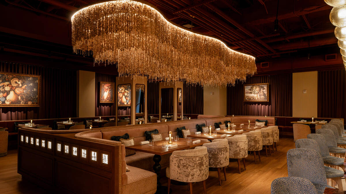 The dramatic Blanca room at Bazaar Meat, the new restaurant from the José Andrés Group at at the Andaz Miami Beach Resort & Spa. The dramatic Blanca room at Bazaar Meat, the new restaurant from the José Andrés Group at at the Andaz Miami Beach Resort & Spa.