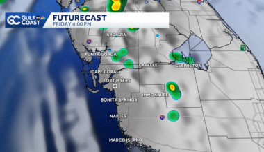 Scattered rain Friday; Trailing downpours Saturday as Isaias pulls north