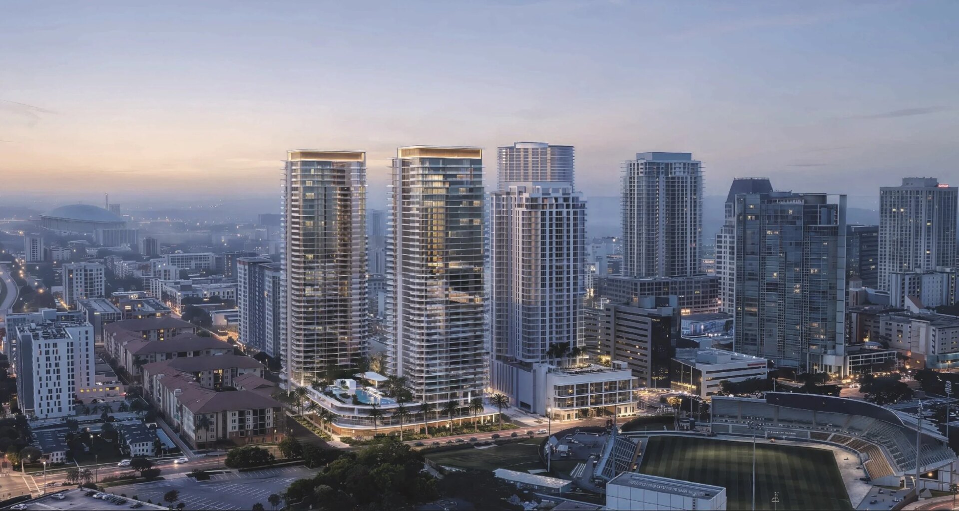 Two 44-story towers planned for Hilton Bayfront site in downtown St. Pete