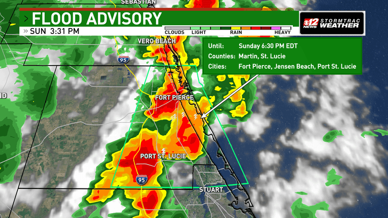 Flood Advisory for Martin and St. Lucie Counties. (WPEC)