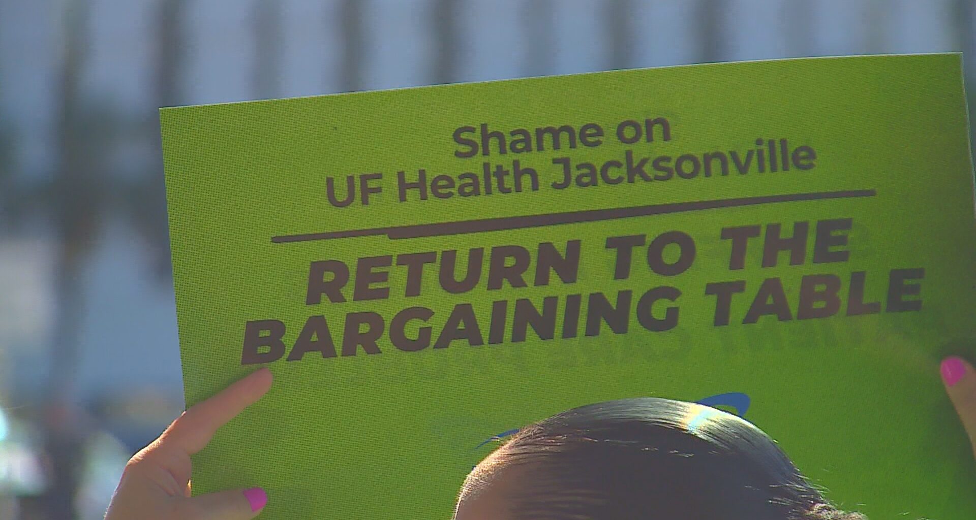UF Health Jacksonville workers rally as union files unfair labor practice charges
