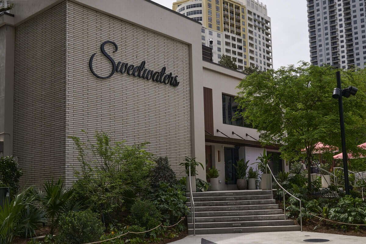 The exterior of Sweetwaters restaurant at Huizenga Park in Fort Lauderdale.