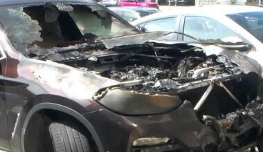 Car catches fire outside Cape Coral businesses, leaving melted parts, shattered glass
