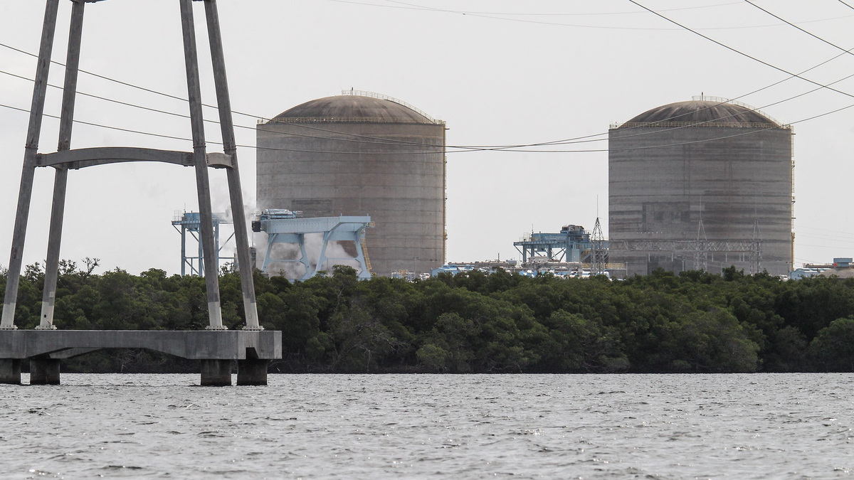 The Florida Power & Light St. Lucie Nuclear Power Plant is seen along the Indian River Lagoon on July 30, 2024, in Fort Pierce. The Florida Power & Light St. Lucie Nuclear Power Plant is seen along the Indian River Lagoon on July 30, 2024, in Fort Pierce.