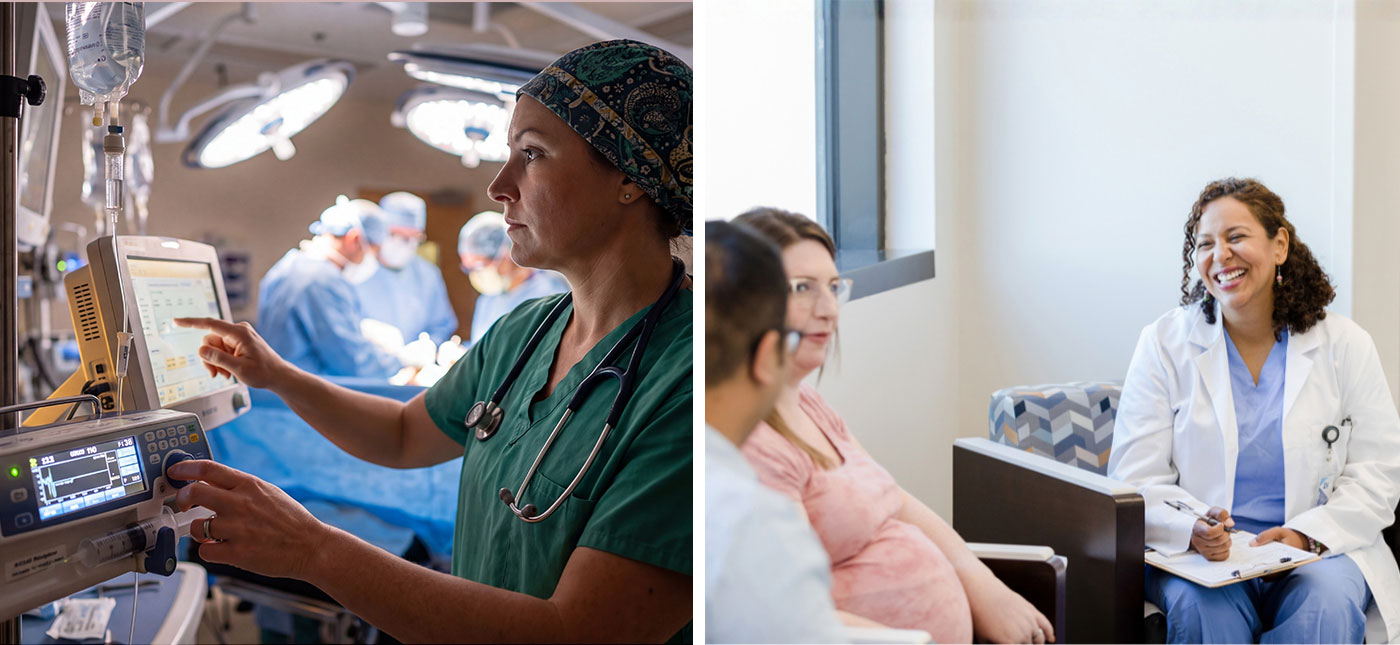 Collage of two photos representing newly launched FIU/Baptist Health residency programs.
