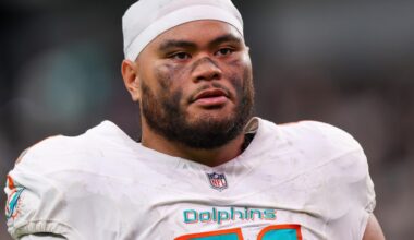 Miami Dolphins news roundup: Jonah Savaiinaea’s improvement, Vikings game grades