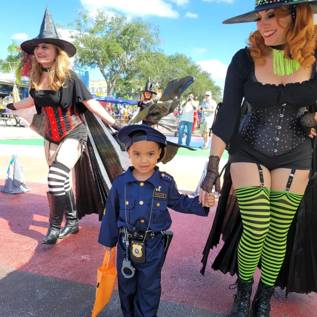 People at Halloween on Central