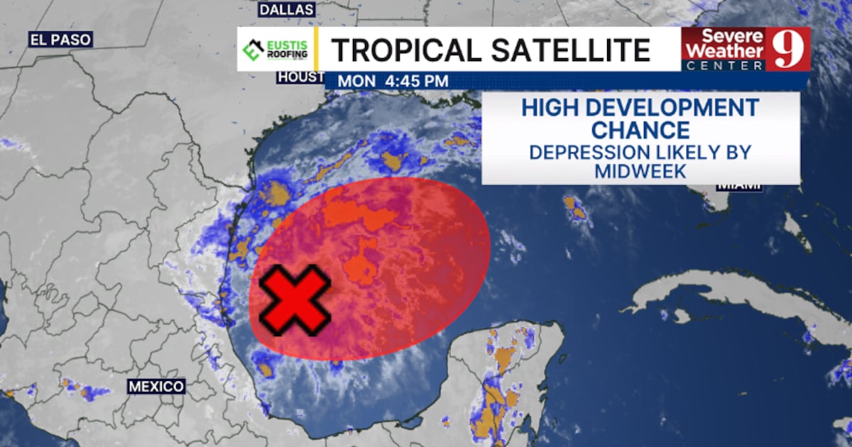 Invest 92L expected to strengthen in Gulf this week