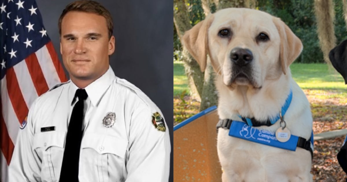 Hearing dog Jebby is set to graduate in honor of Orlando firefighter