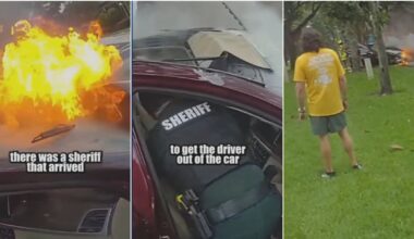 Woman rescued from burning car by Orange County deputies