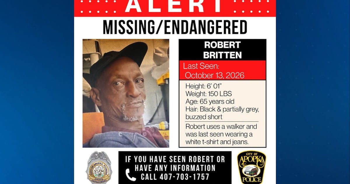 Robert Lee Britten reported missing and endangered in Apopka