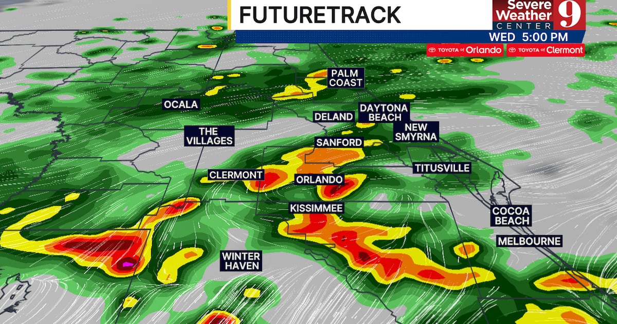 Central Florida Forecast: Up to 3 inches of rain possible Wednesday