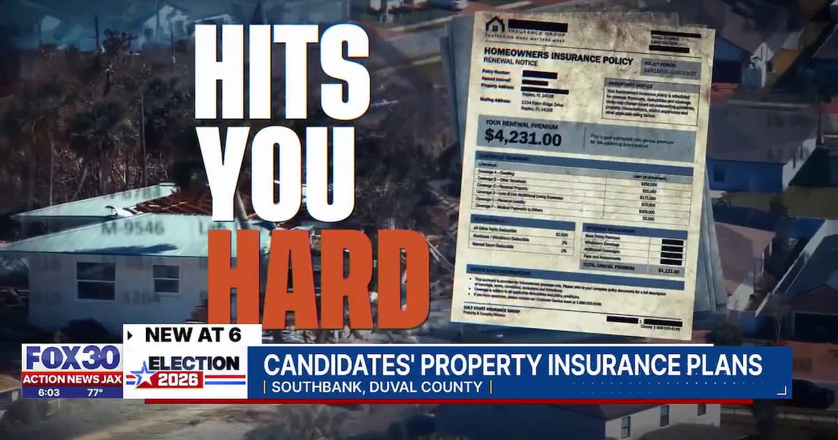 Florida gubernatorial candidates duke it out over property insurance policy – Action News Jax
