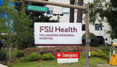 New era in healthcare: TMH hospital sign updated with FSU Health logo