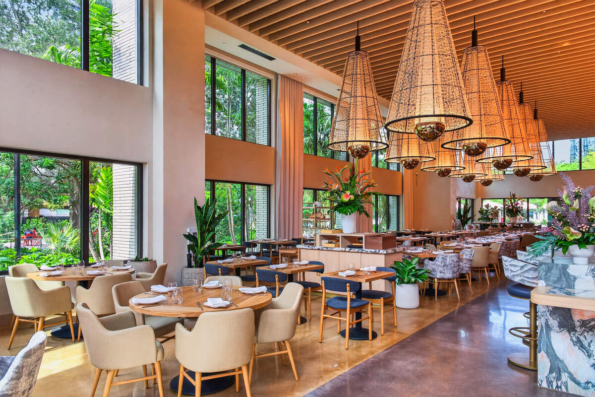 The view of the park at Sweetwaters restaurant in Fort Lauderdale.
