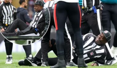 Ref gets carted off with injury during Jaguars-Texans game in London