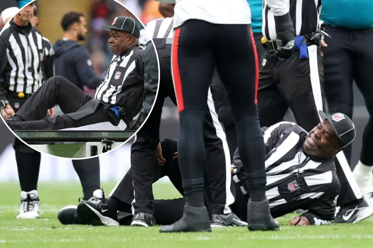 Ref gets carted off with injury during Jaguars-Texans game in London