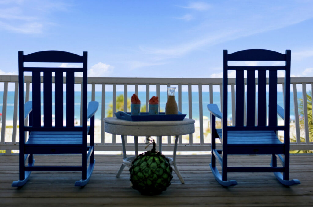 A porch in Pass-a-Grille overlooking the water